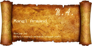 Mangl Armand névjegykártya